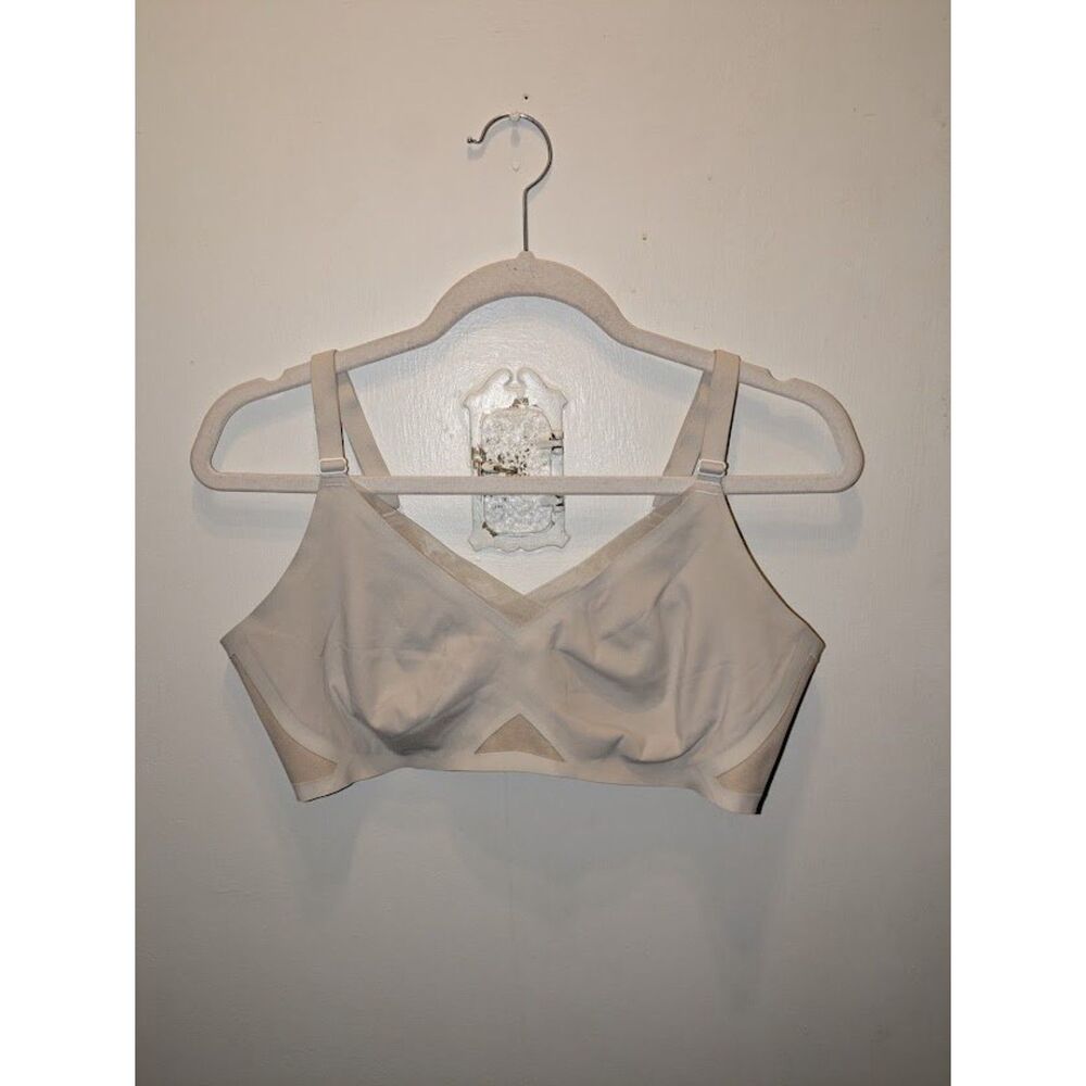 Honeylove CrossOver Bra Wireless Nude Large NWOT